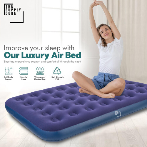 Supply Cube Double Air Bed – Waterproof & Durable Inflatable Mattress 2