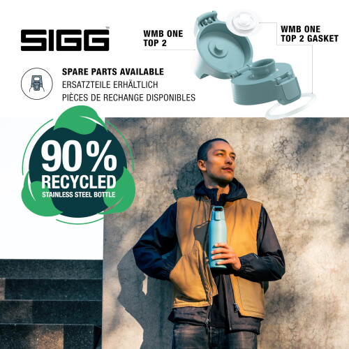 Sigg Sigg - Stainless Steel Water Bottle - Shield ONE Morning Blue - 2