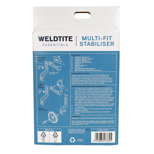 WELDTITE Essentials Adie Multi-Fit Stabiliser for Childrens Bikes, 1