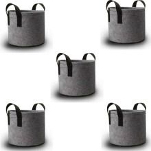 Gray Heavy Duty Fabric Pots, Vegetable/Flower/Plant Grow Bags, Thickened Non-Woven Fabric Pots with Handles (5 Gallons)