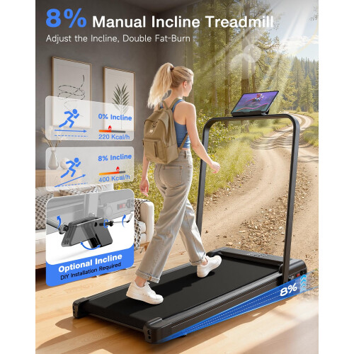 HomeFitnessCode Folding Treadmill, 3.0HP Walking Pad Motorized 1