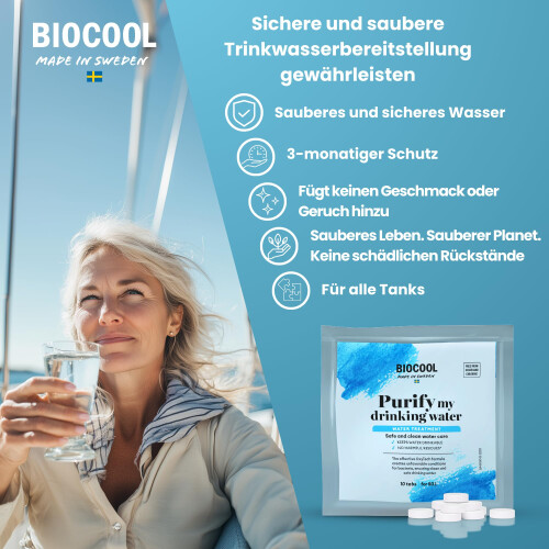 Biocool Water Purification Tablets – 10 Tabs Treats 50 Litres – 1