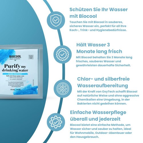 Biocool Water Purification Tablets – 10 Tabs Treats 50 Litres – 2