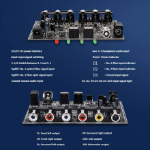 Sound Format Converter Featuring Visual Coaxial & Stereo Inputs for 5.1 Output