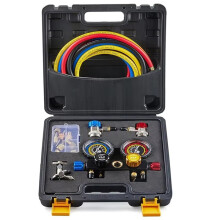 Manifold Gauge Conditioning Colderant Filling Tool 4-Way Dual-Value Pressure Gauge voor R22/R134a/R410a Koelmiddel