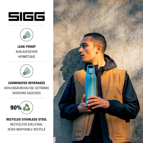 Sigg Sigg - Stainless Steel Water Bottle - Shield ONE Morning Blue - 1