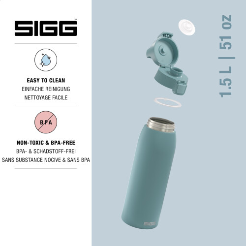 Sigg Sigg - Stainless Steel Water Bottle - Shield ONE Morning Blue - 2