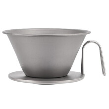 Filtre à Café en Titane Pur, Tasse à Café à Infusion Manuelle, Filtre Réutilisable, Porte-Filtre Conique pour Infusion Manuelle