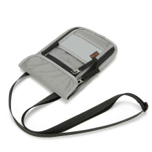 (Dark Grey) Neck Pouch Travel Document Holder Passport Holder Travel Wallet Small Travel Crossbody Bag Organisers Passport Bag Light Grey