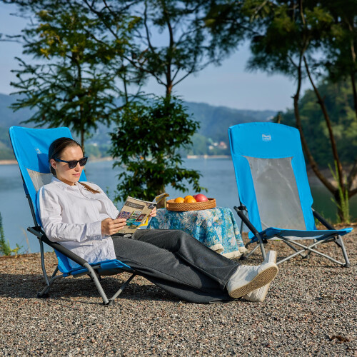 TIMBER RIDGE Low Folding Beach Chair, Folding Lightweight Camping 1