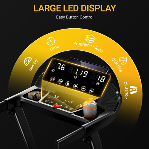 Folding Treadmill with 16% Incline, 4-in-1 Foldable Treadmill 12KM/H 2