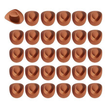30 Stuks Cowboyhoeden voor Feestjes, Cowboyhoed Cupcake Toppers, Kleine Western Cowgirl Hoedjes Decoraties voor Knutselwerkjes