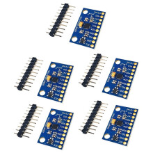 GY-MPU9250 GY-MPU6500 9-Axlig 9 DOF 16-Bitars Gyroskopaccelerationsmagnetisk Sensoracceleratormodul IIC/SPI 5 St.