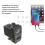 Car Dual USB3.0 Fast Charge con Display Voltmetro Caricabatteria da Auto Nero e Rosso per 3