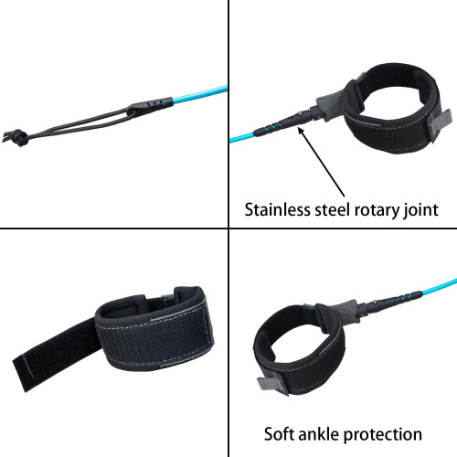 Surfboard Leash,Straight Rope Single Turn Surf Leash for 2