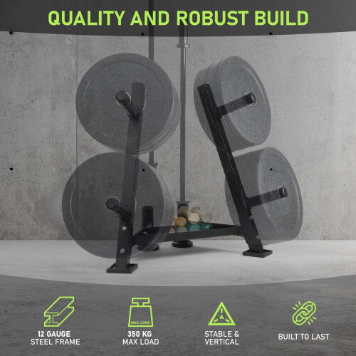 PhysKcal H2 Weight Plate Rack, Weight Plate Storage, Bumper Plate 1