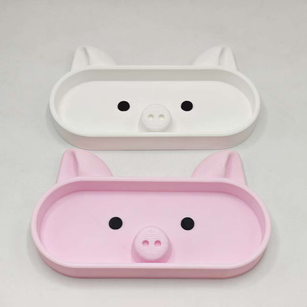 3D Printed Piggy Eyewear Storage Box With Spacious Interior Eyeglasses Holder Pink