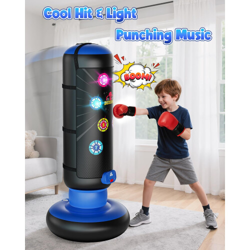 Interactive Punching Bag for Kids, Boxing Bag with Music & Light 1