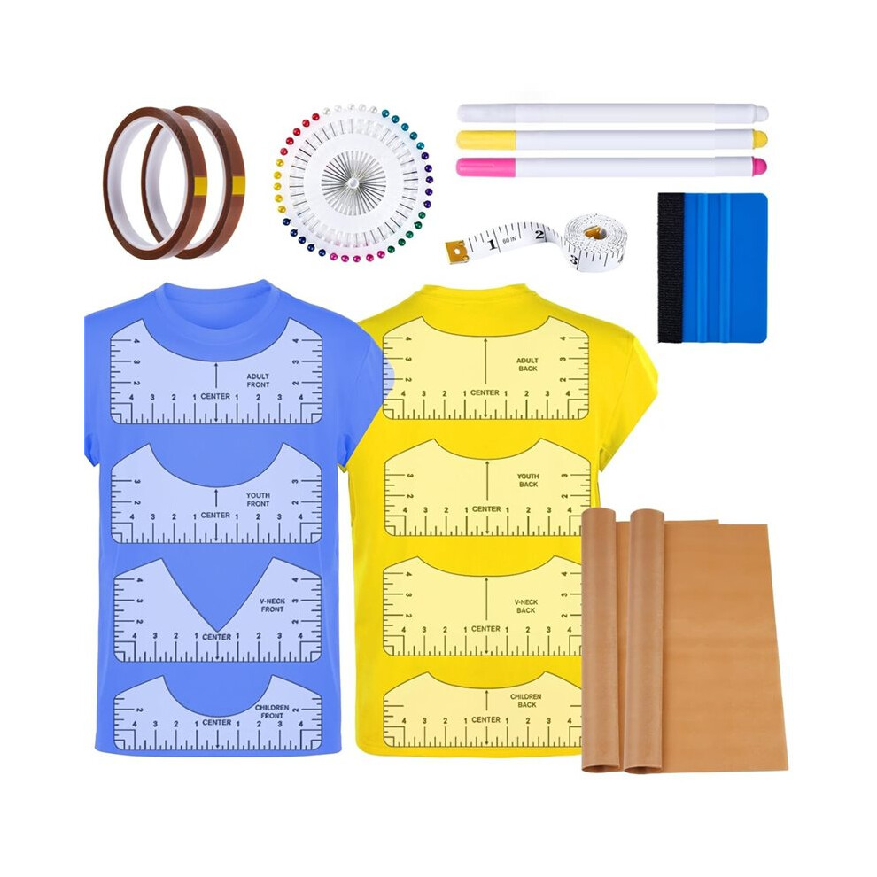 18Pcs Sublimation Accessories, Tshirt Ruler Guide Vinyl Alignment Tool, Heat Press Accessories, Sheet Non Stick 4711474577368