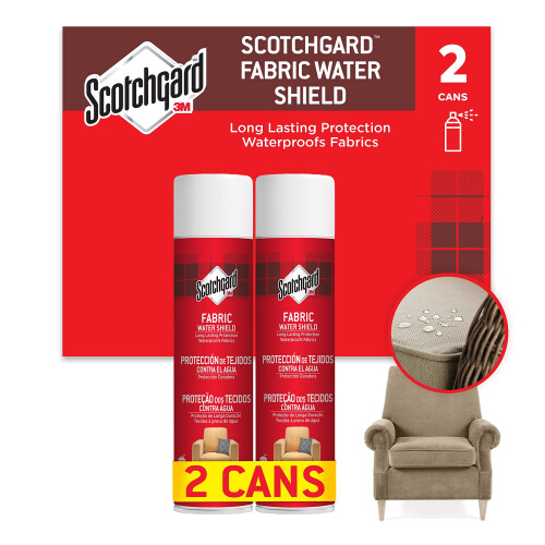 Scotchgard Fabric Transparent Water Shield, 2 Cans x 400ml each - 1