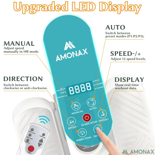 Amonax Electric Pedal Exerciser, Seated Elliptical Machine Cardio 1