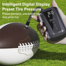 Digital Air Pump with LED Light Wireless Inflator Air Compressor Pressure Gauge for Bike Football Volleyball Basketball