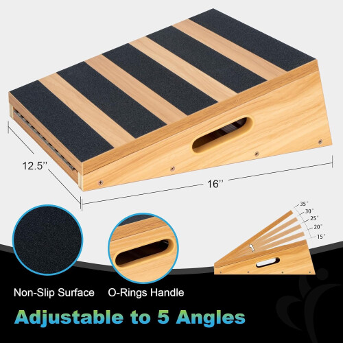 Professional Mid-Size Wooden Slant Board, Adjustable Incline Board 1