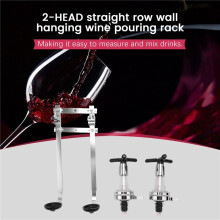 2 Bottles Wine Alcohol Shot Dispenser Pourer Rack Liquor Drinks Wall Bar Mounted