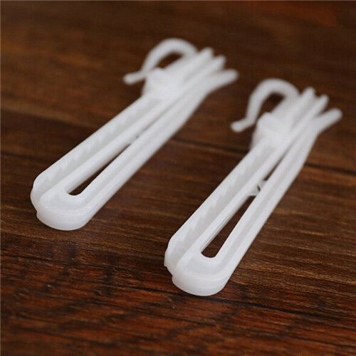 400PCS Plastic Curtain Hanging Hooks Stereo Window White Plastic Adjustable Height Curtain Accessories9cm