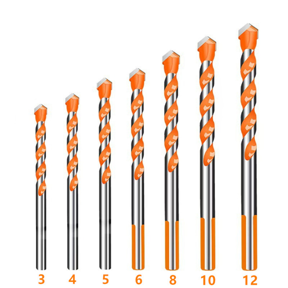 Concrete Drill Bit Set Four-Edge Serrated Drill Bits High Hardness Bevels Tip 7Pcs 7754004690684