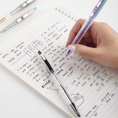 Retractable Office Pen 0.5mm Dark Ink Fast Dry Technology Study Work Supplies Bp 2