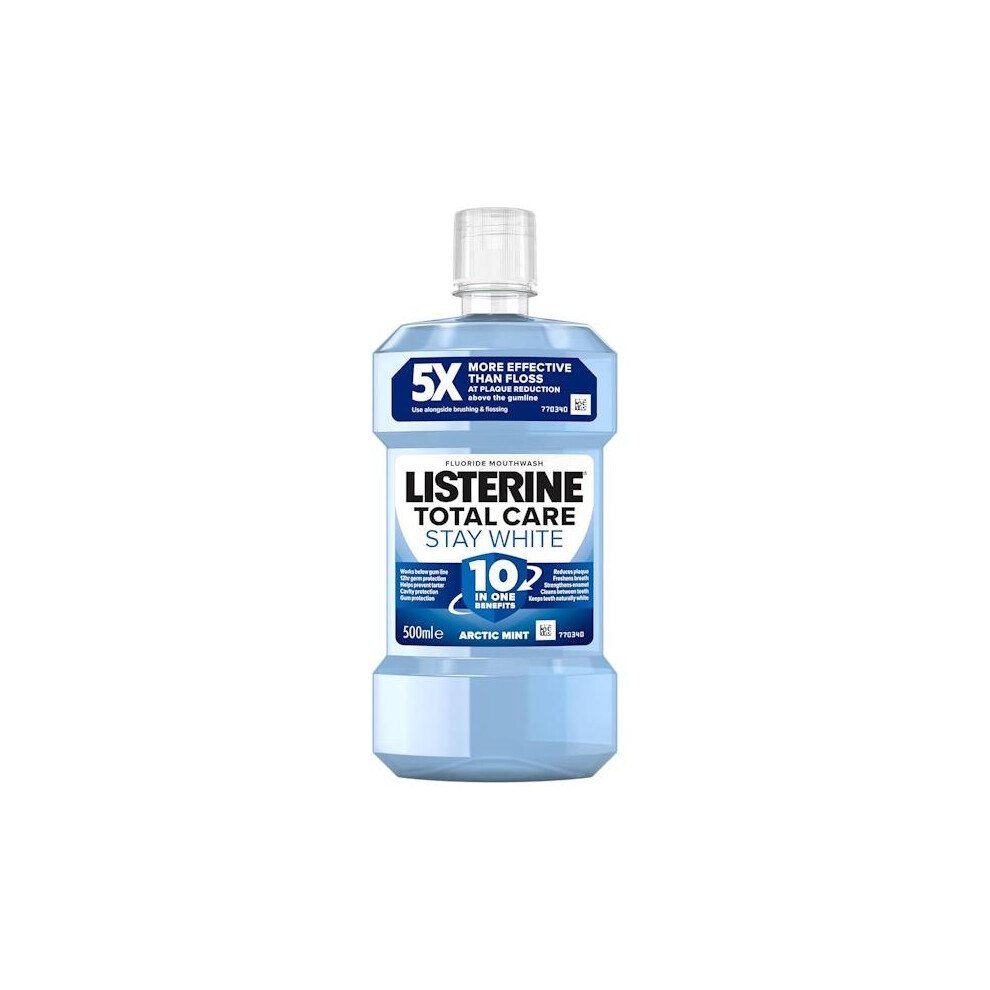 Listerine Fluoride Mouthwash Total Care Stay White 500ml
