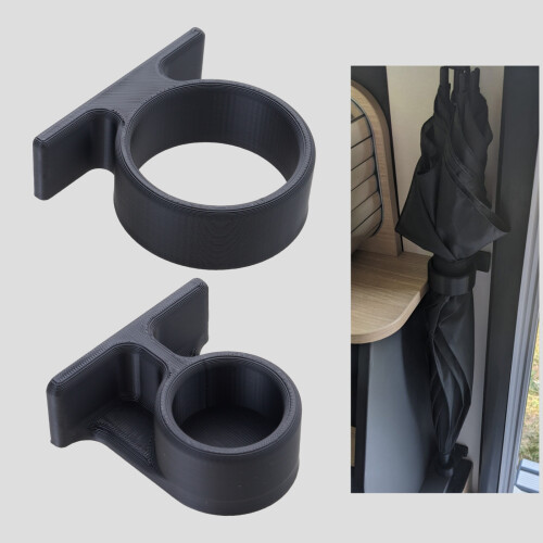 Car Seat Back Umbrella Rack Strong Plastic Construction For Long black single hole 1