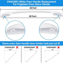 Oven Door Handle Replacement Compatible 316443601 Oven Door Handle with Screws