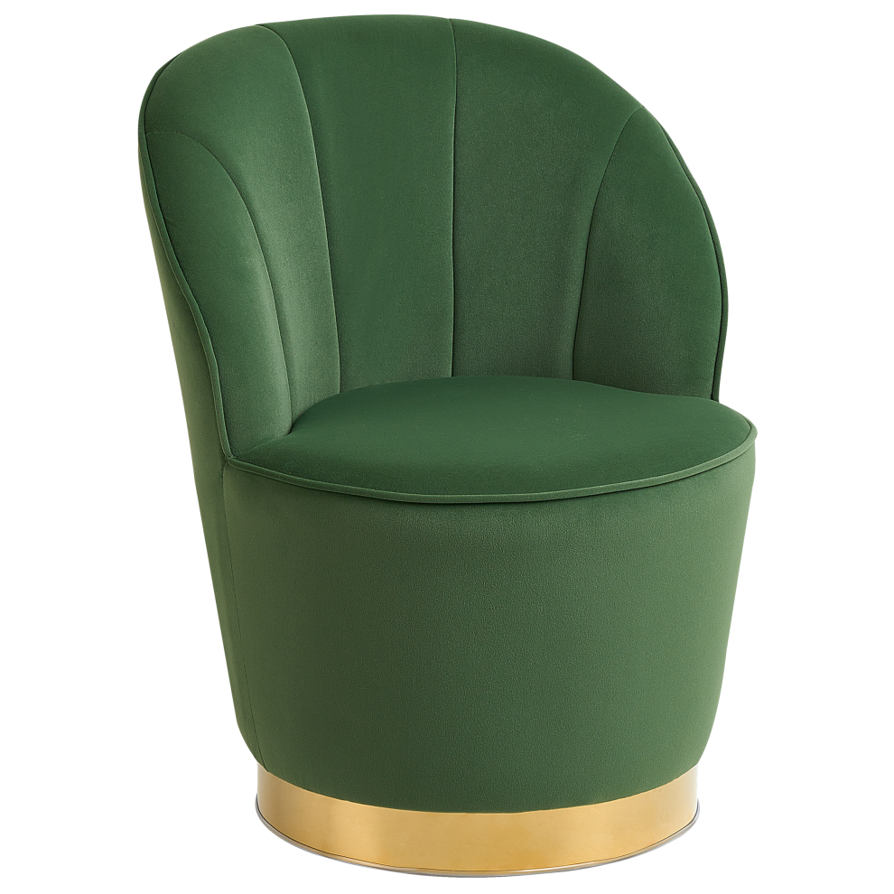 Beliani Armchair Alby Velvet Dark Green