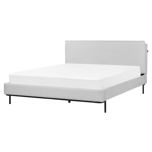 Beliani Bed Fabric CORIO 160 x 200 cm (EU King Size) Light Grey
