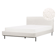 Bed Boucle CORIO 140 x 200 cm (EU Double) Off-White