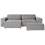 Beliani HELLNAR 3 Seater Modular Corner Sofa Right Hand Grey Fabric with Ottoman 1