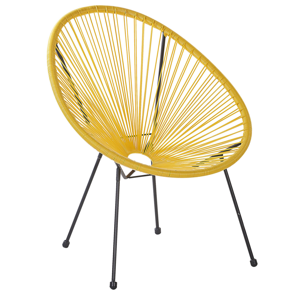Beliani Garden Chair Acapulco Ii Pe Rattan Yellow