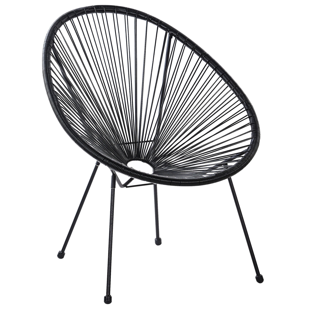 Beliani Garden Chair Acapulco Ii Pe Rattan Black
