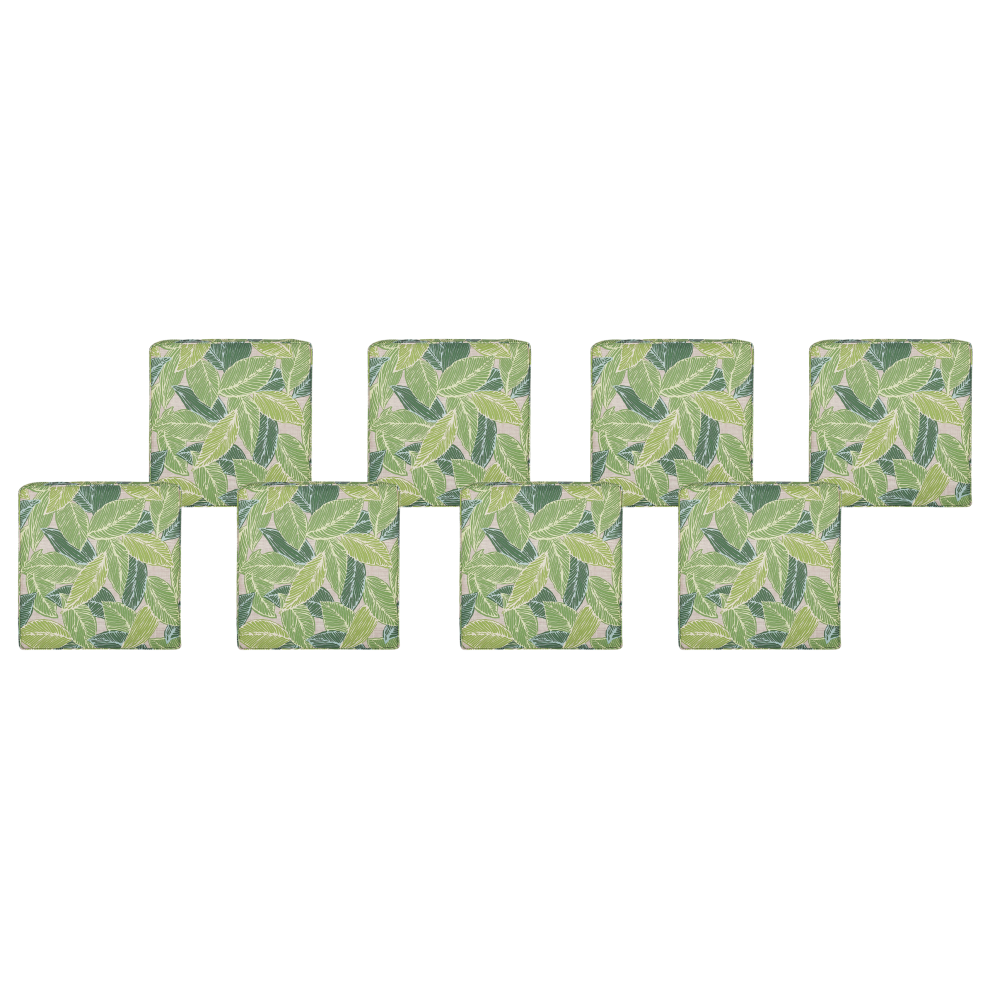 Beliani Set Of 8 Garden Chair Cushions Sassari 46 X 46 Cm Light Green
