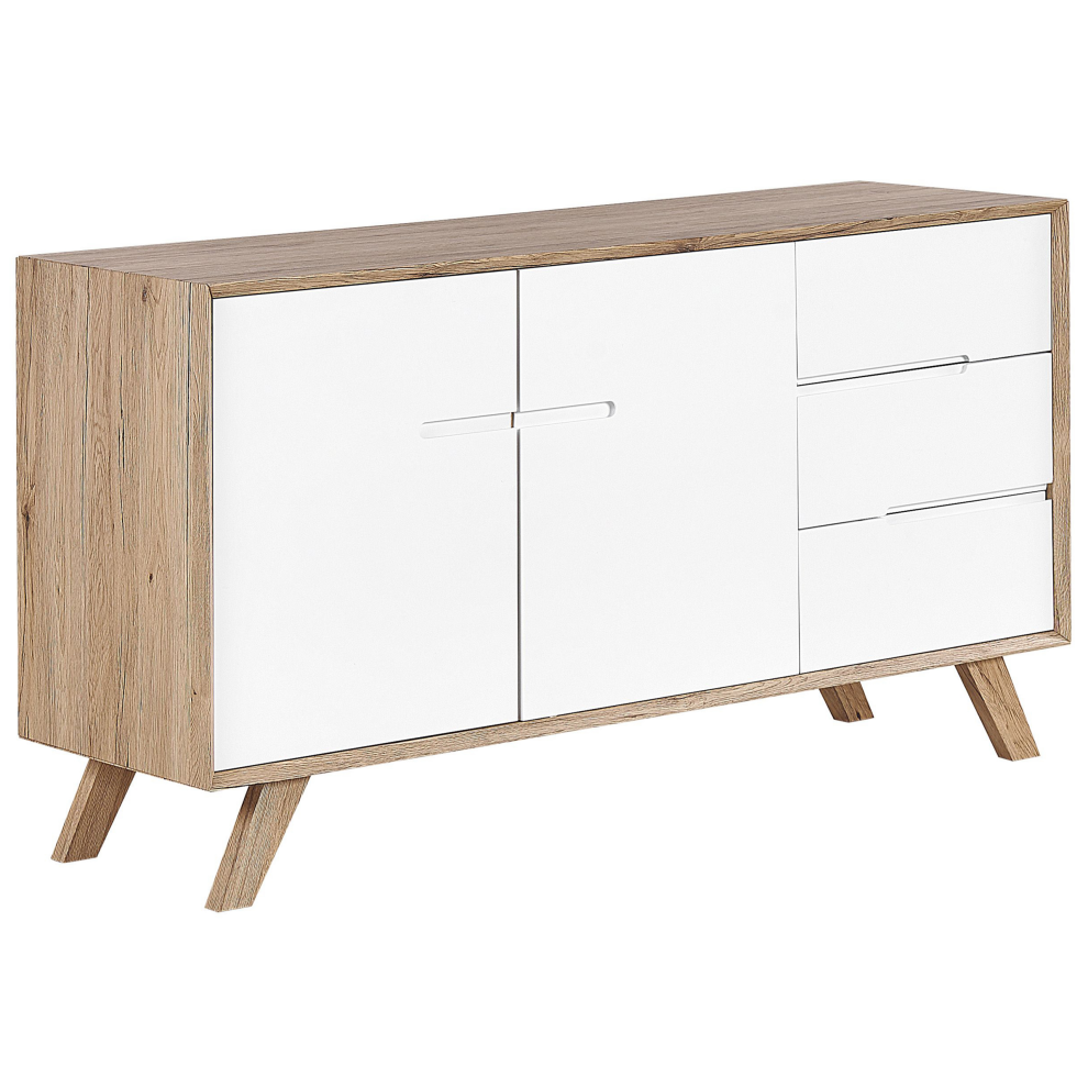 Beliani 2 Door Sideboard Forester Brown/ White