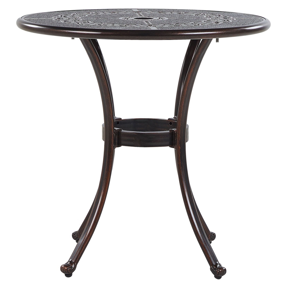 Beliani Bistro Table Bovino 65 Cm 65 Cm Metal Dark Brown