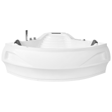Corner Hot Tub with LED MONACO with Built-In Bluetooth Speaker 2100 x 1450 mm White