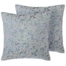 Set of 2 Decorative Cushions WISTERIA 45 x 45 cm Light Grey Solid