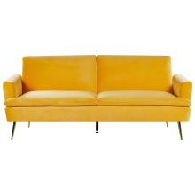 Sofa Bed 3 Seater VETTRE Velvet Yellow