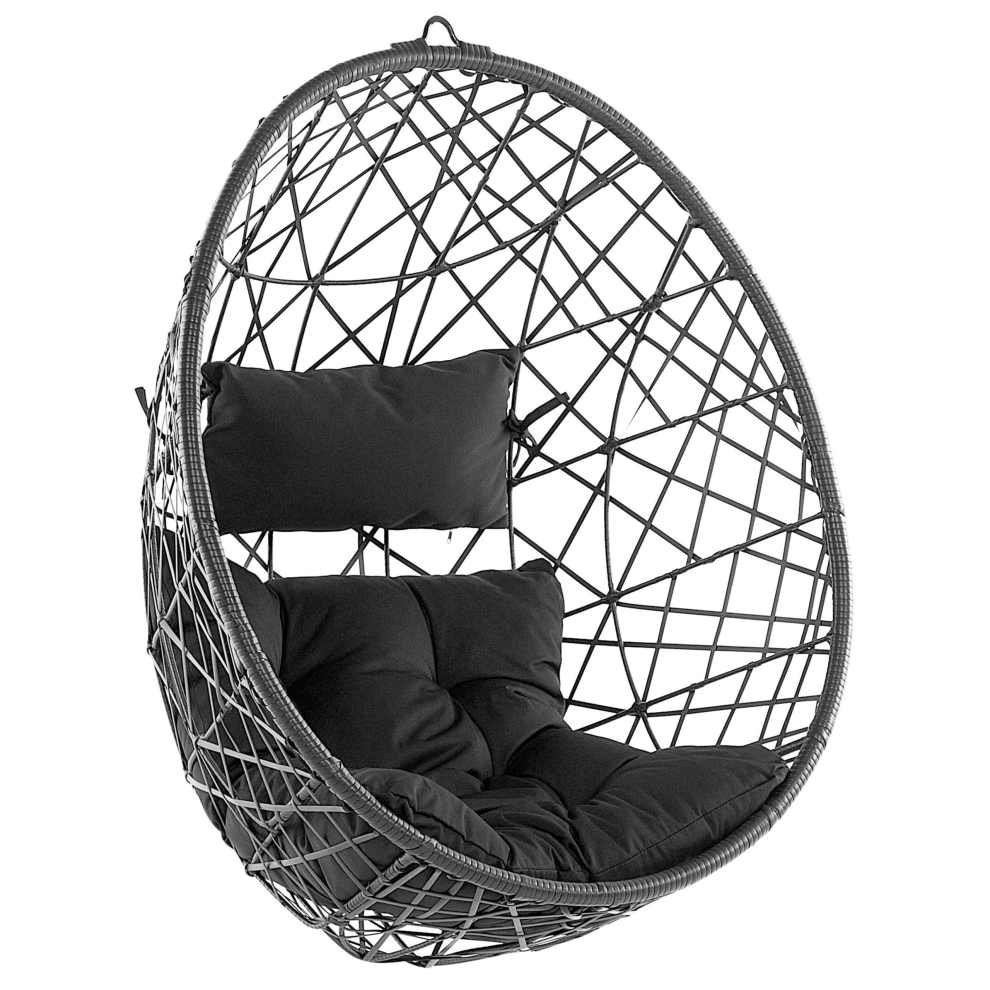 Beliani Hanging Chair Alatri Pe Rattan Black