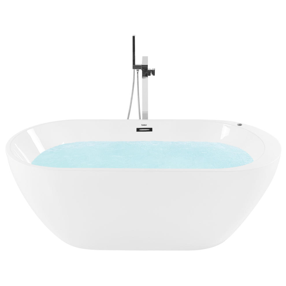 Beliani Freestanding Hot Tub With Led Nevis 1700 X 800 Mm White