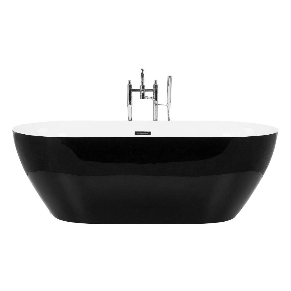 Beliani Freestanding Bathtub Carrera 1500 X 750 Mm Black