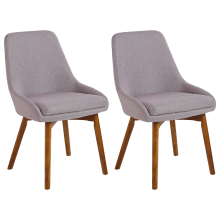 Set of 2 Dining Chairs MELFORT Fabric Taupe
